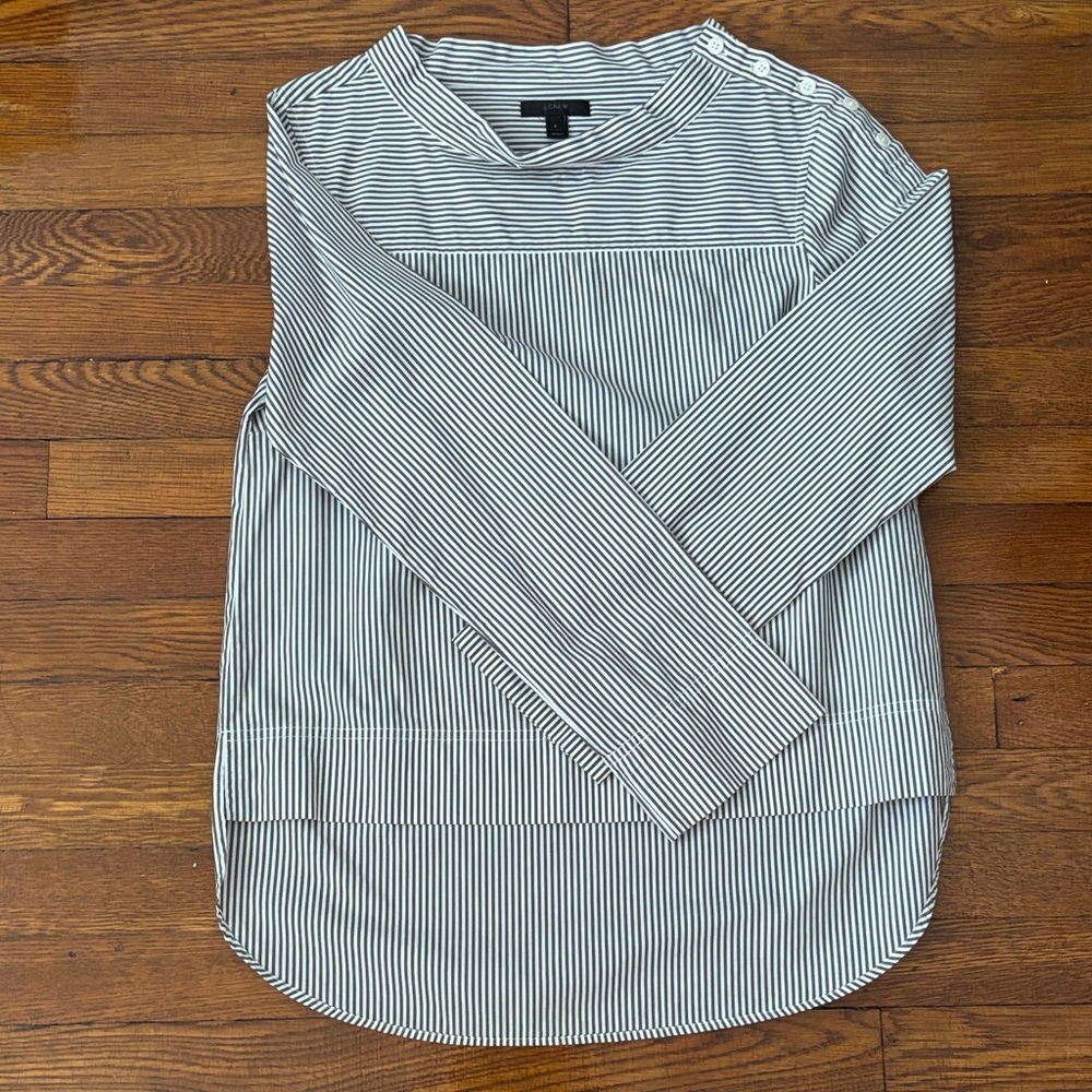 J. Crew Striped high-low hem Shirt